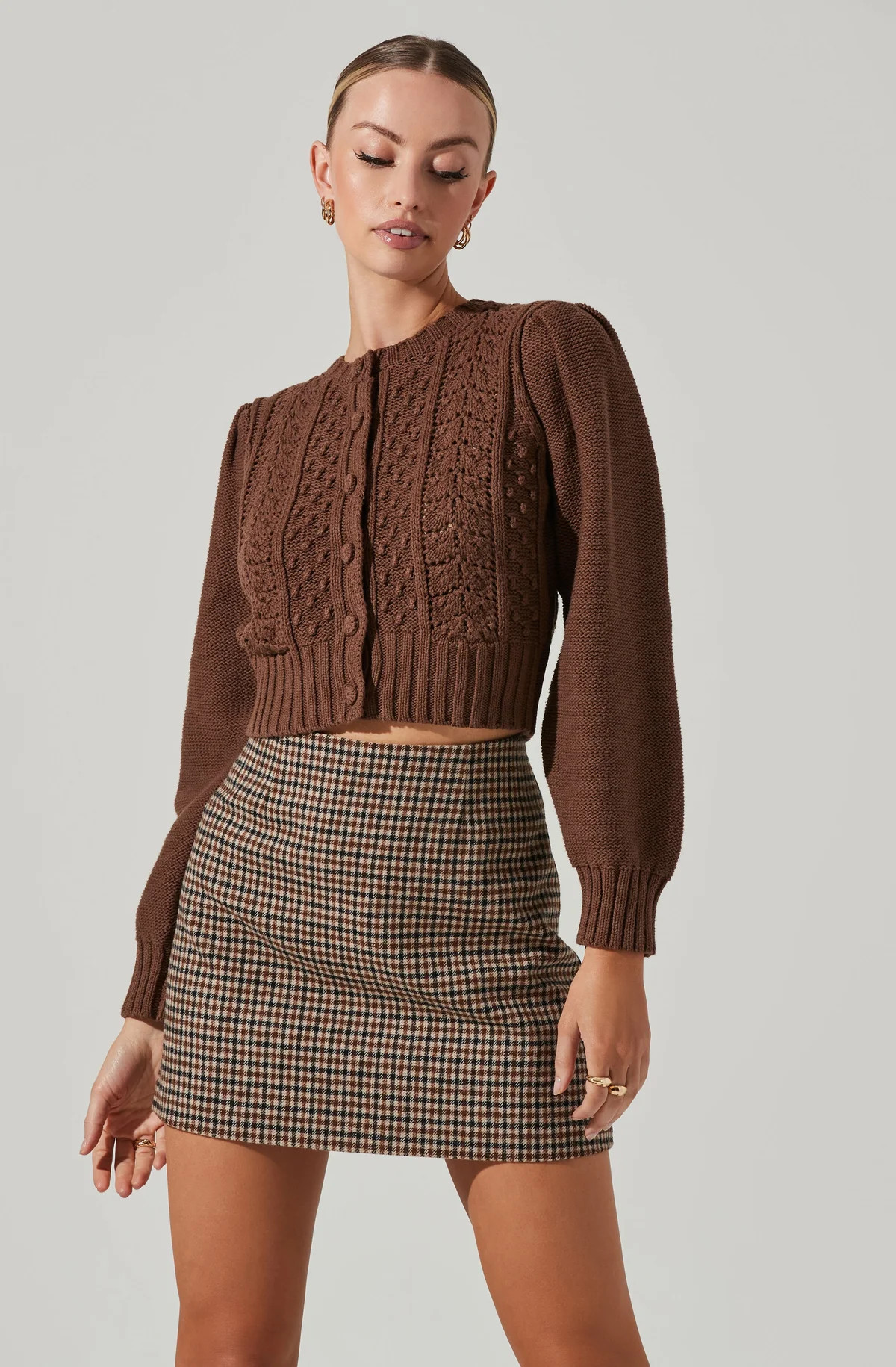 Marlena Cropped Cable Knit Cardigan | ASTR The Label (US)