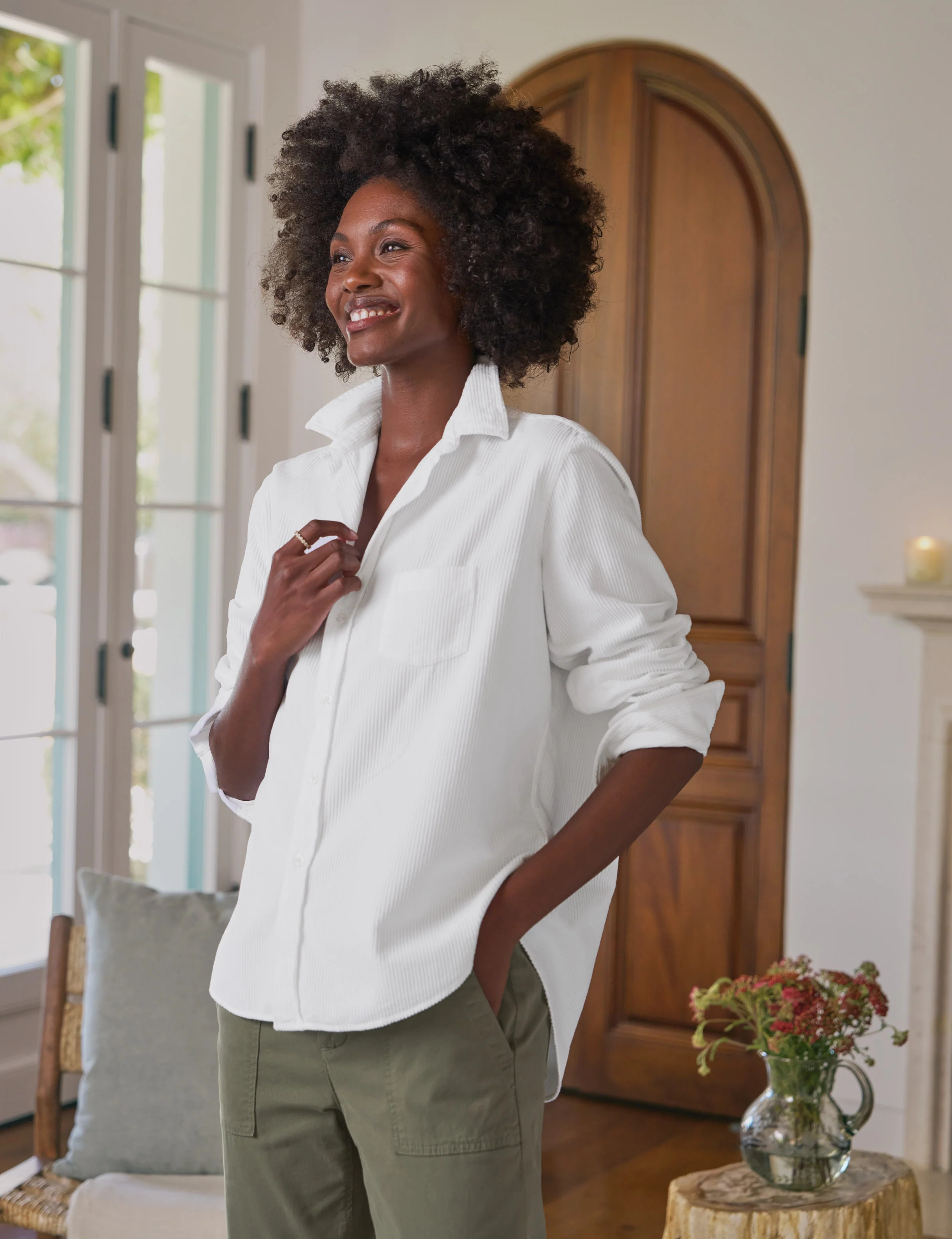 EILEEN White, Italian Corduroy | Frank & Eileen