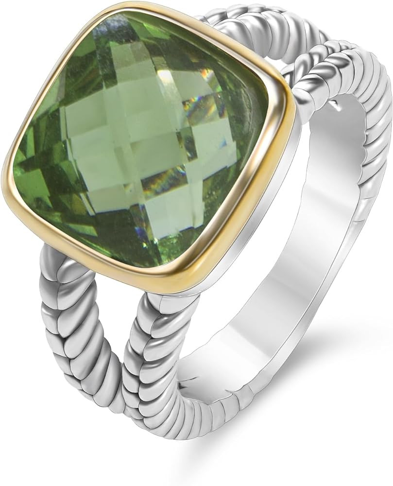 Designer 11MM CZ Statement Ring for Women Trendy Jewelry Inspired Wheat Chain Lines Cocktail Ring... | Amazon (US)