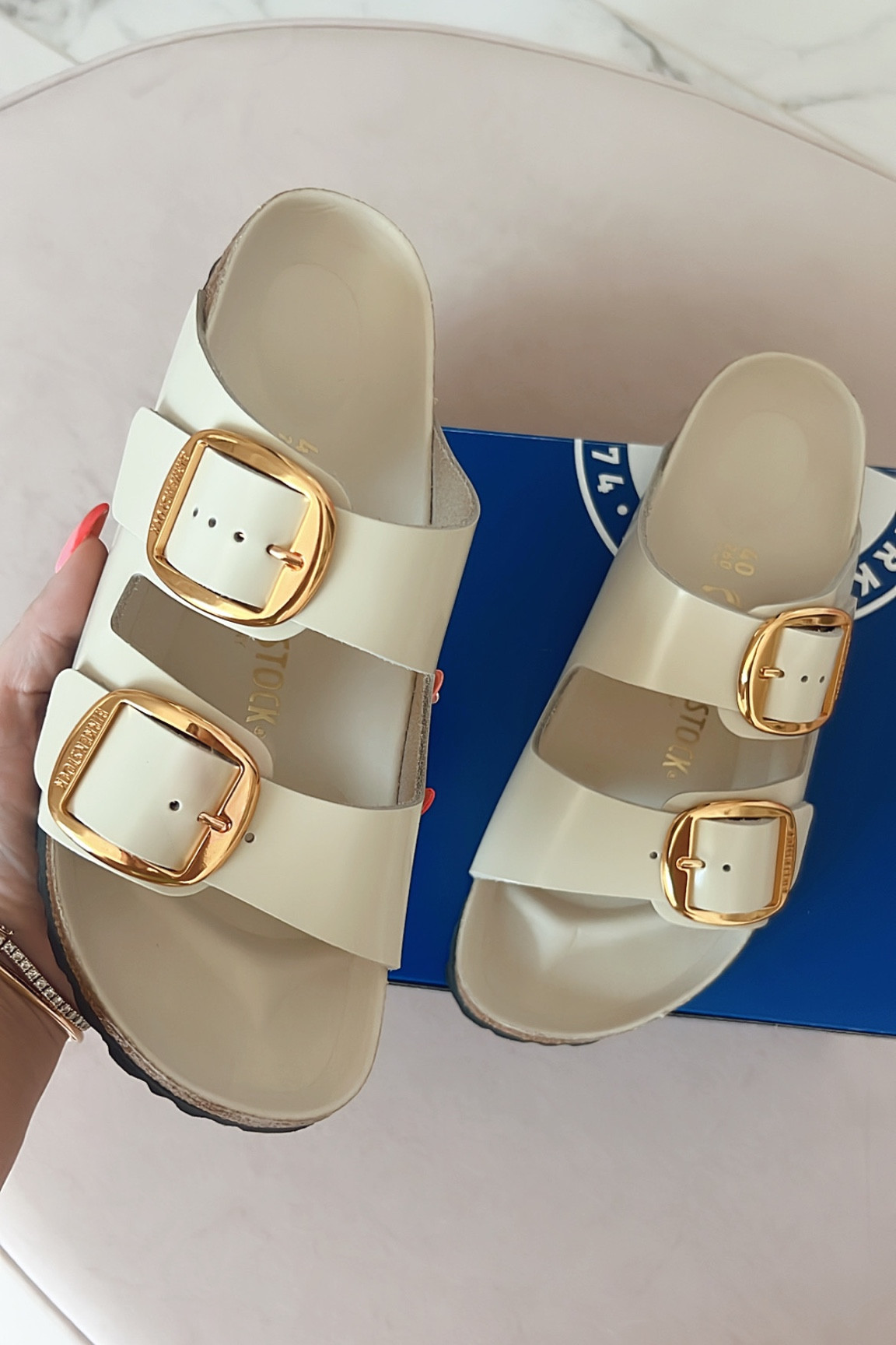 crams and gold big buckle Birkenstock sandal for summer! i’m in the 9-9.5 and fits great! 

#LTKxNSale #LTKshoecrush #LTKsalealert
