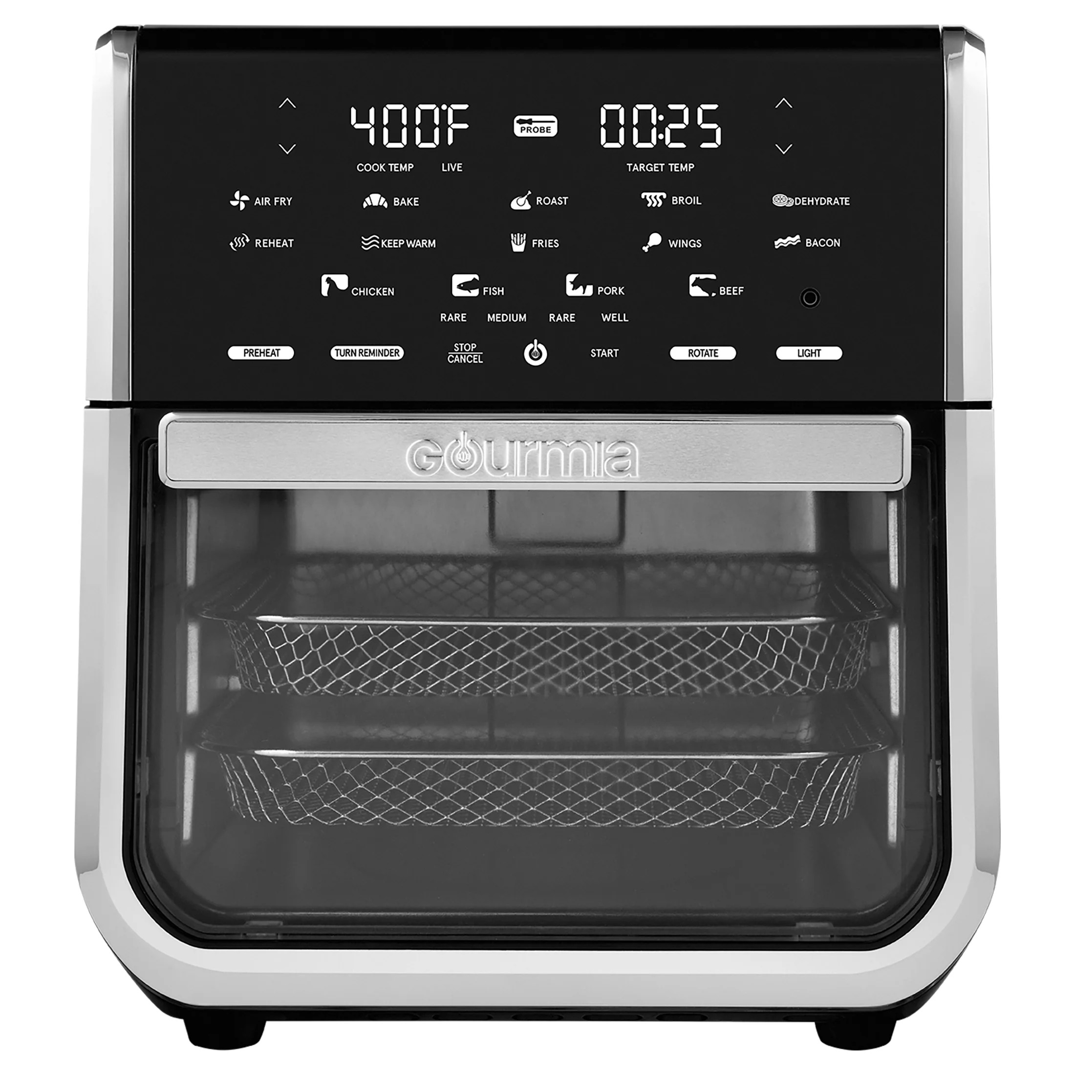 Gourmia All-in-One 14-Quart Air Fryer, Oven, Rotisserie, Dehydrator with Temperature Probe, Stain... | Walmart (US)