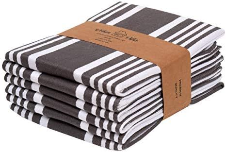 Urban Villa Set of 6 Kitchen Towels Highly Absorbent 100% Cotton Dish Towel 20X30 Inch with Miter... | Amazon (US)