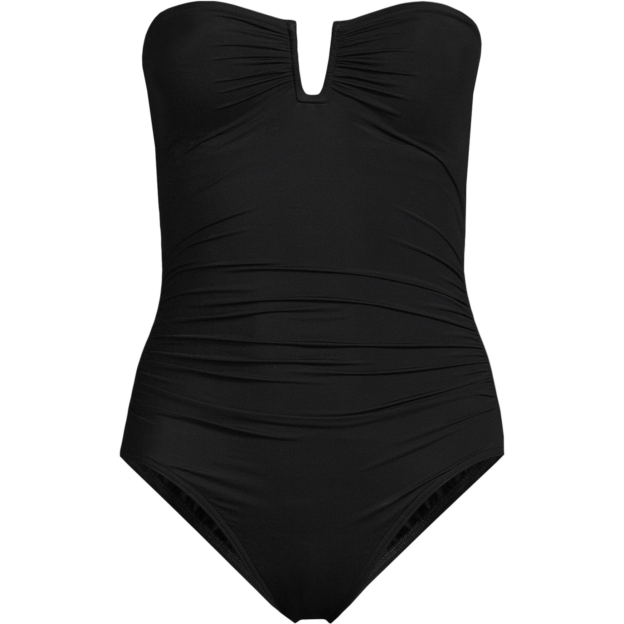 Women's Plus Size Slender Suit U-Wire Bandeau One Piece Swimsuit | Lands' End (US)