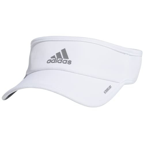 adidas Women's Superlite Visor – Lightweight Moisture-Wicking Running Tennis Hat, White/Silver Reflective/3, OSFA | Amazon (US)