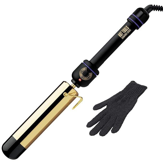 HOT TOOLS Signature Series Gold Flipperless Curling Iron + Wand, 1 Inch | Amazon (US)