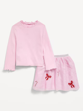 Long-Sleeve T-Shirt and Tutu Skirt Set for Toddler Girls | Old Navy (US)