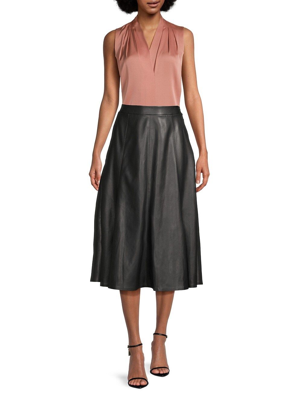 Vera Faux Leather Midi-Skirt | Saks Fifth Avenue