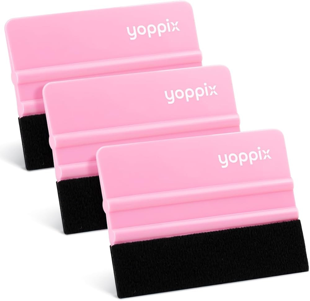 YOPPIX Squeegee for Vinyl - 3Pack Pink Felt Squeegee Tool, for Apply UV DTF Decals/Car Film Wrap/... | Amazon (US)