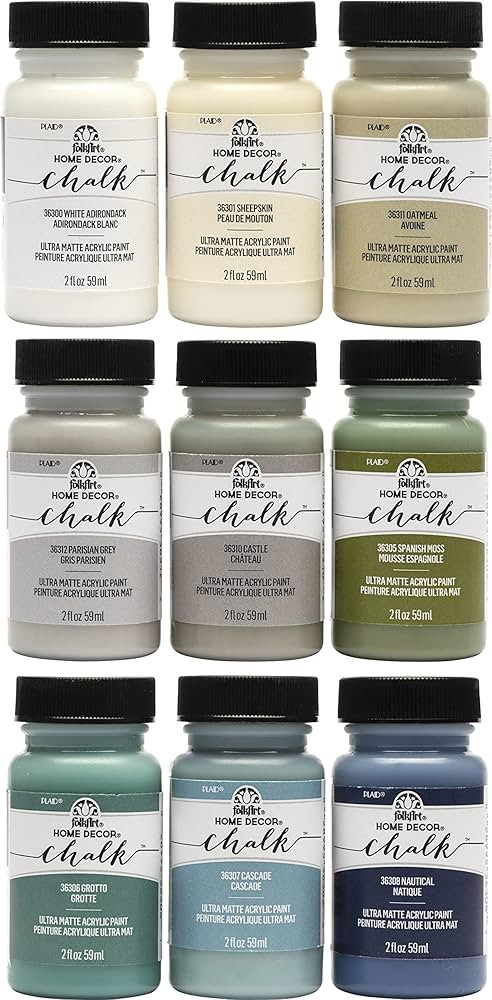 FolkArt Home Decor Ultra Matte Chalk Finish Acrylic Craft Paint Set Formulated for No-Prep Applic... | Amazon (US)