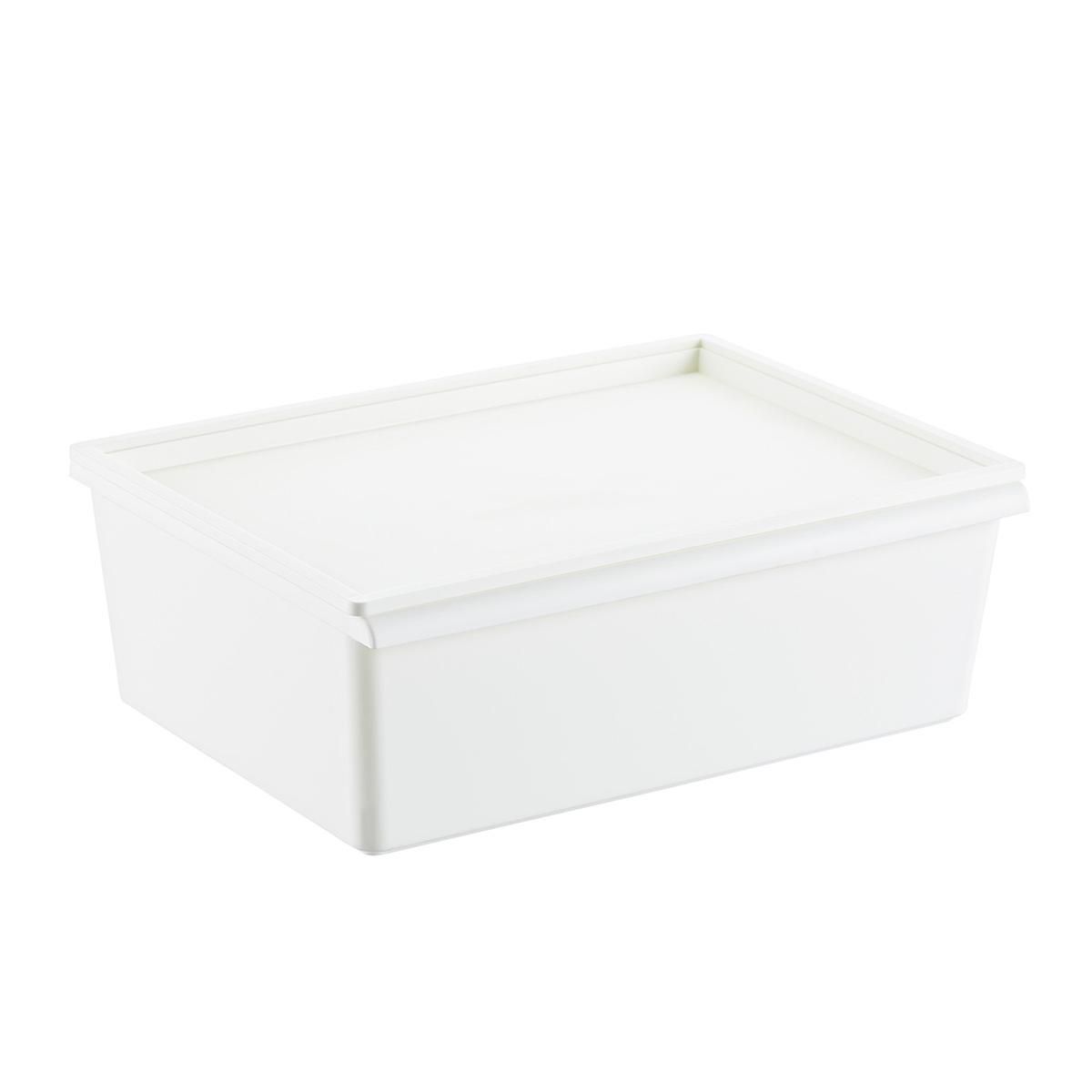 White Plastic Stacking Bins with Lids | The Container Store