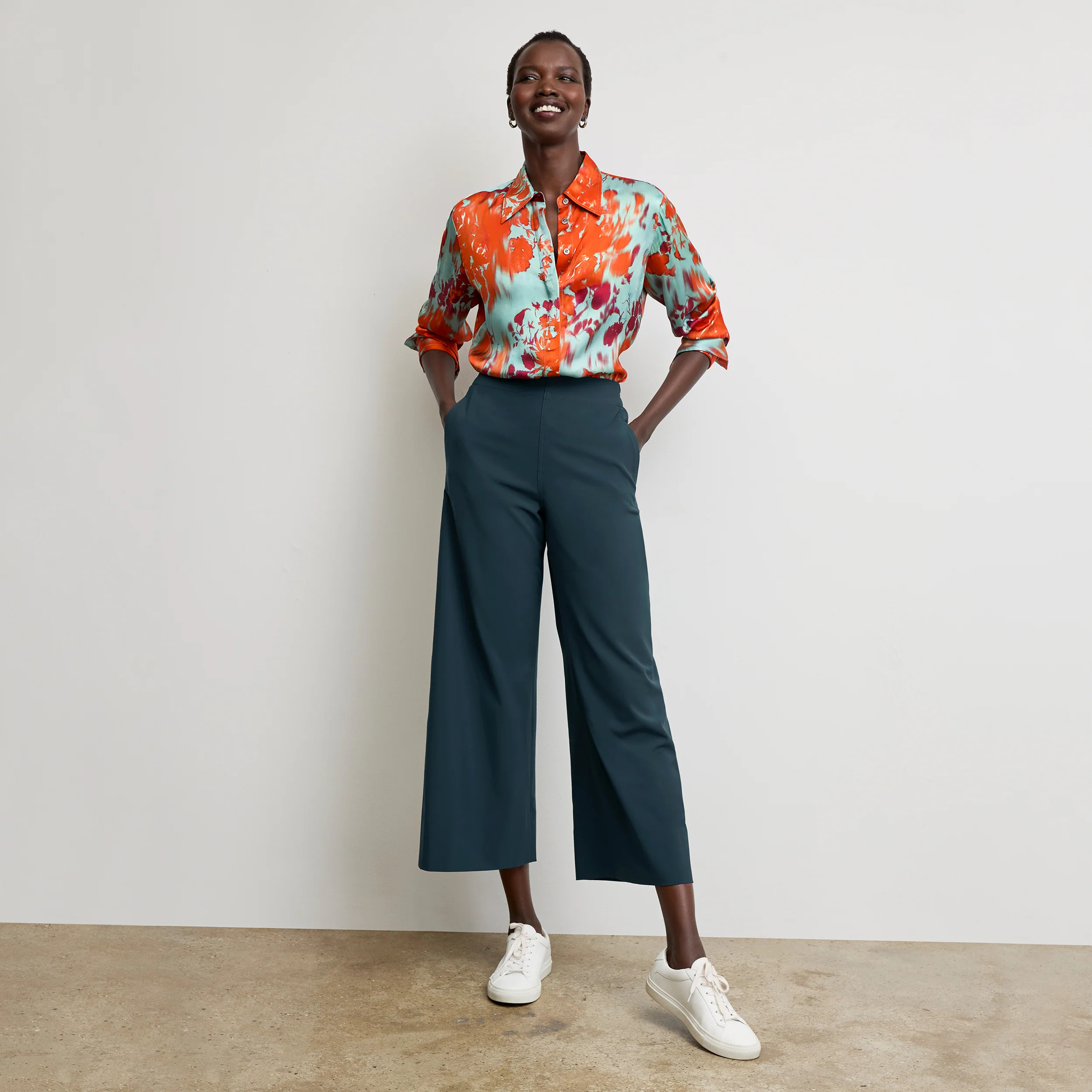 Elena Travel Culotte - OrigamiTech :: Prussian Blue | MM LaFleur