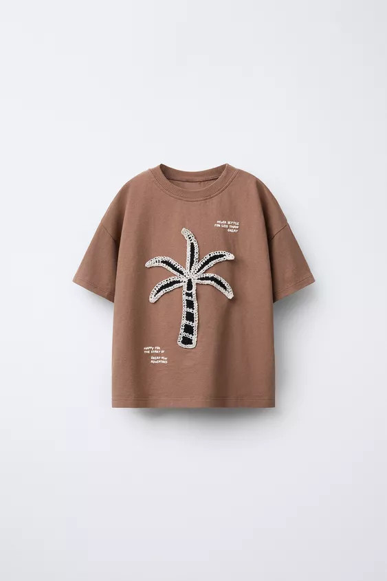CROCHET PALM TREE T-SHIRT | Zara US