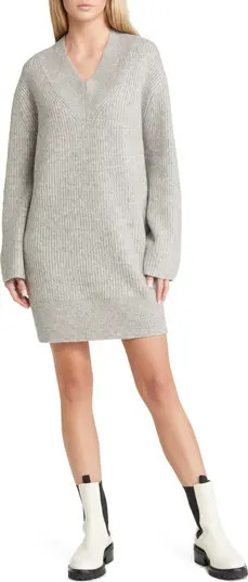 Topshop Long Sleeve Rib Sweater Dress | Nordstrom | Nordstrom