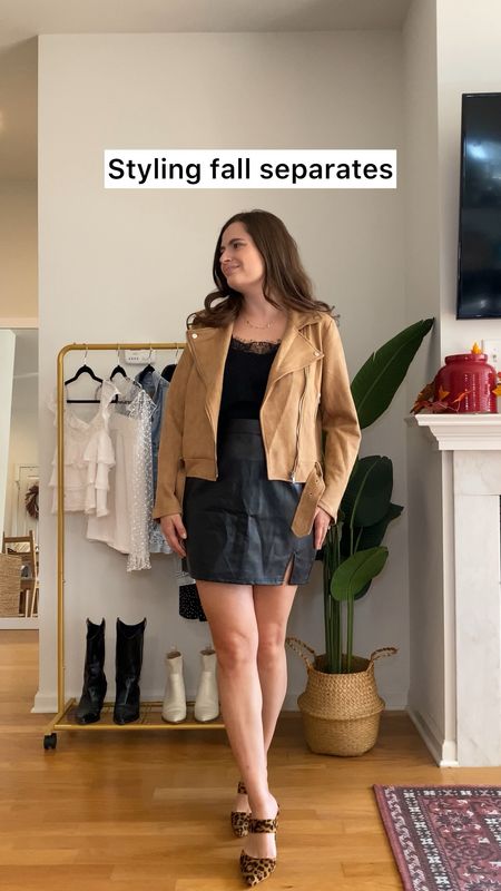 Some of my top tips for styling fall separates: find related colors, balance proportions and mix textures! Love this suede jacket and leather mini both from Lulus  

#LTKfindsunder100 #LTKSeasonal #LTKstyletip