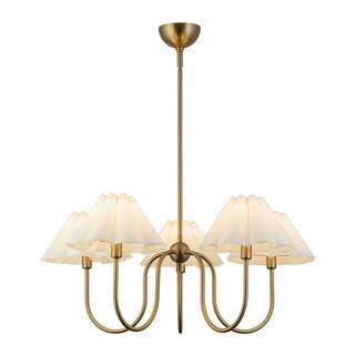 ALORA MOOD Rosemary 31 in. 5 Light 40-Watt Brushed Gold/Folded White Chandelier CH610530BGFW - Th... | The Home Depot