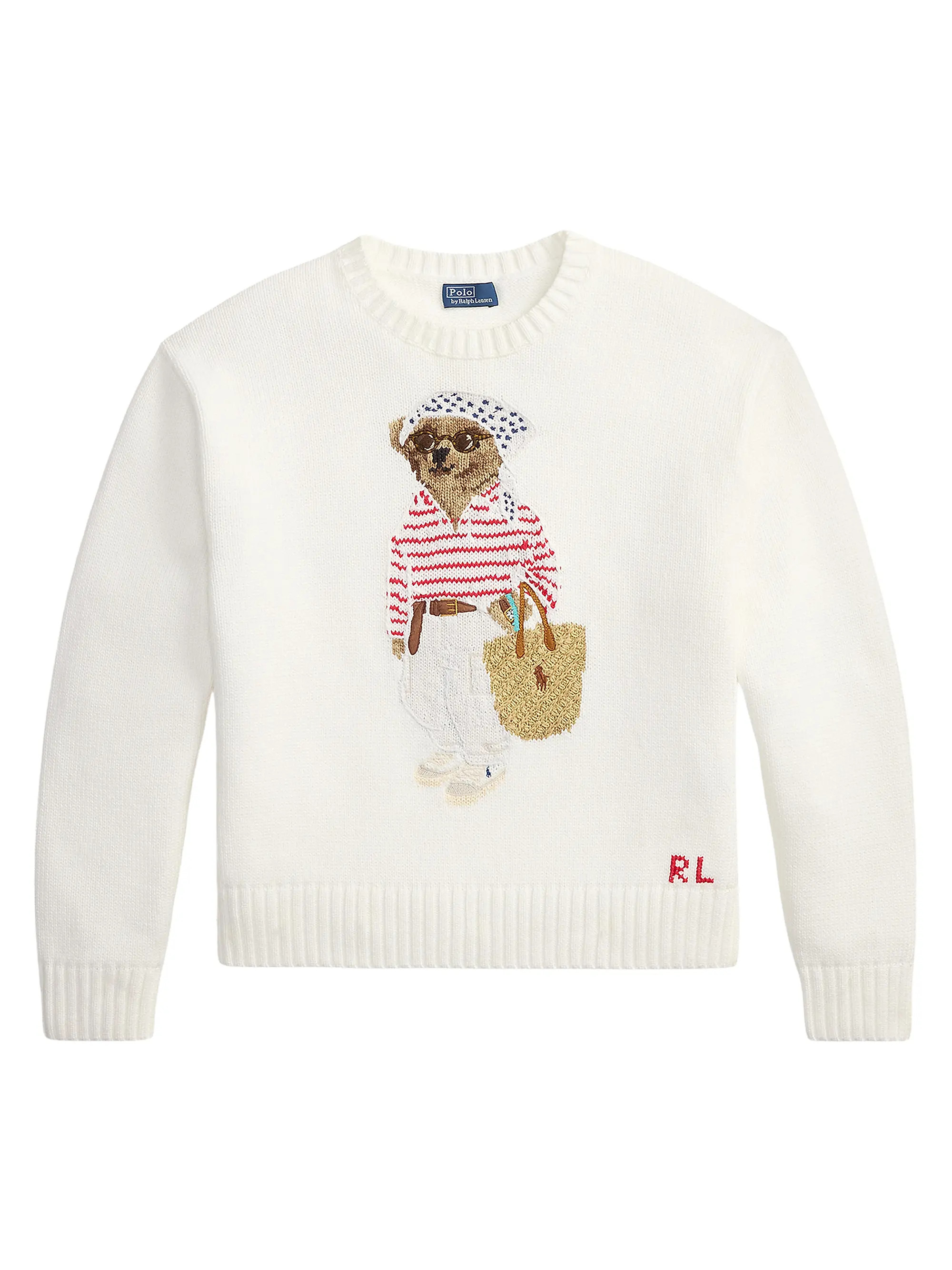 Polo Ralph Lauren Polo Bear Cotton Sweater | Saks Fifth Avenue | Saks Fifth Avenue