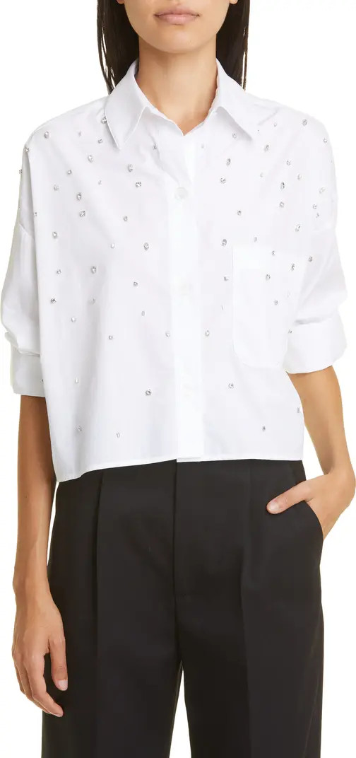 Next Ex Rhinestone Button-Up Shirt | Nordstrom
