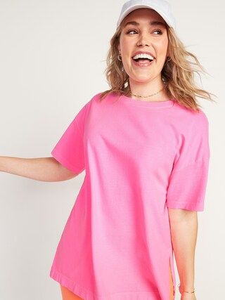 Oversized Vintage Garment-Dyed Tunic Tee for Women | Old Navy (US)
