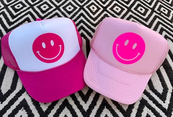 Breast Cancer Awareness Trucker Hat Smiley Face Trucker Hat - Etsy | Etsy (US)