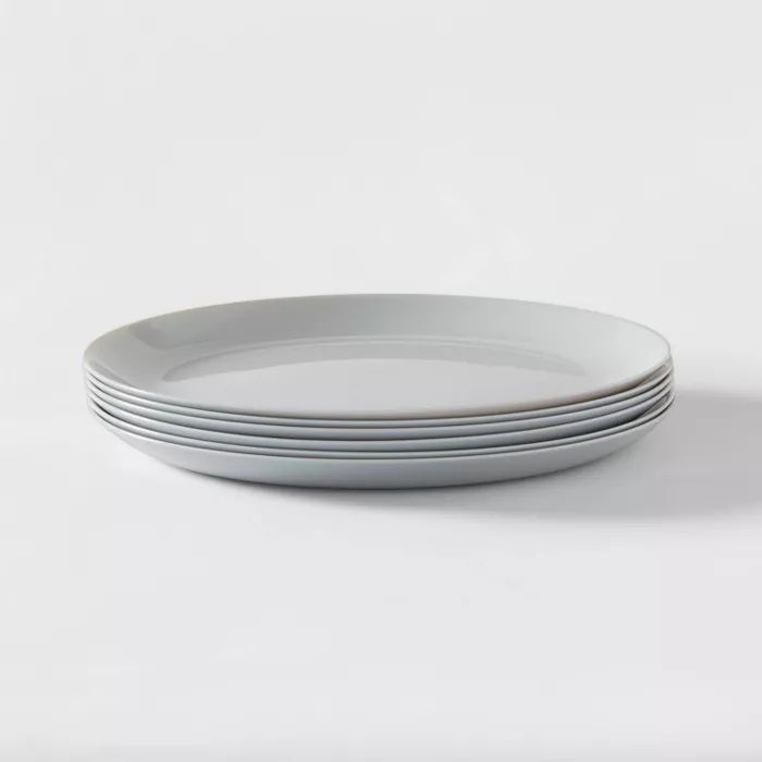 10.7" 6pk Glass Dinner Plates Gray - Made By Design™ | Target