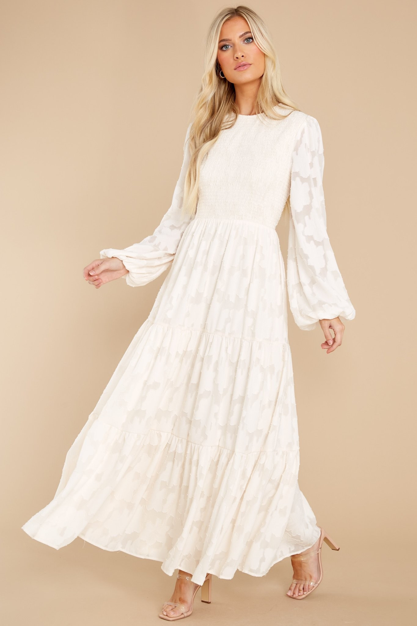 A Fine Romance Cream Lace Maxi Dress | Red Dress 