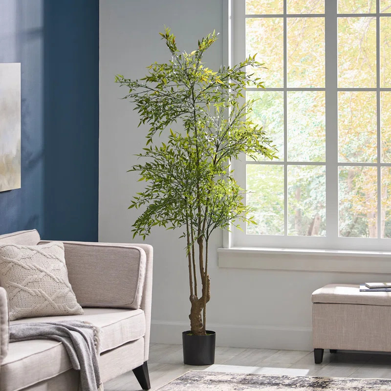 70.9'' Faux Eucalyptus Tree in Planter | Wayfair North America