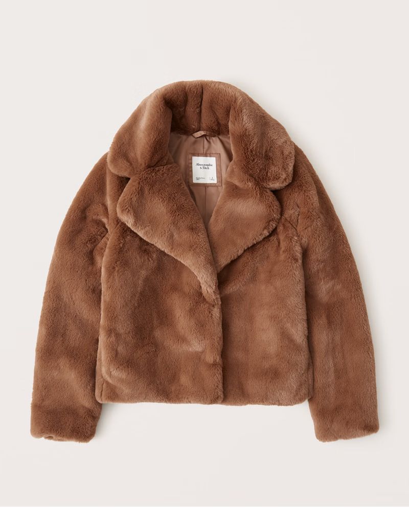 Faux Fur Cropped Coat | Abercrombie & Fitch (US)