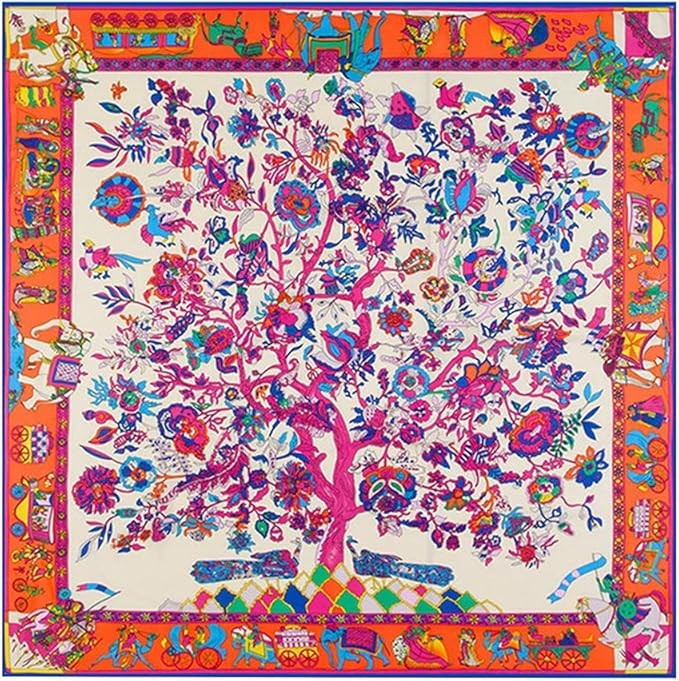 NUWEERIR Womens Extra Large Scarf 100% Twilled Silk Square Scarf Blanket Scarf Shawl Wraps 51x51 ... | Amazon (US)