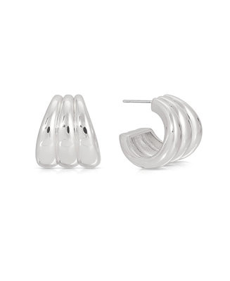ETTIKA Triple Ribbed Hoops Earrings - Macy's | Macy's