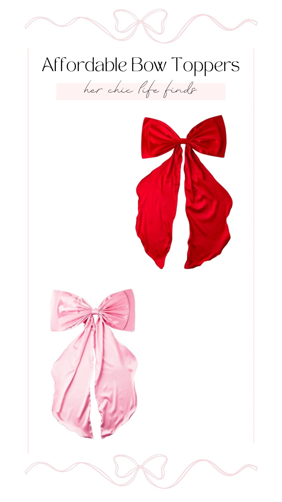 Red and Pink Bow Tree Toppers

#LTKStyleTip #LTKSeasonal #LTKOver40