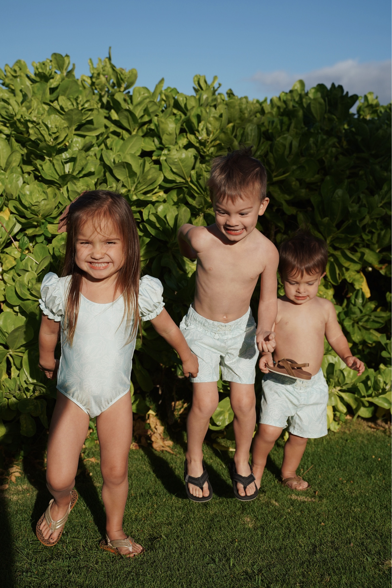 More target matching swim. All TTS. Love the puffy sleeves on the girls one piece! 

#LTKKids #LTKBaby #LTKTravel