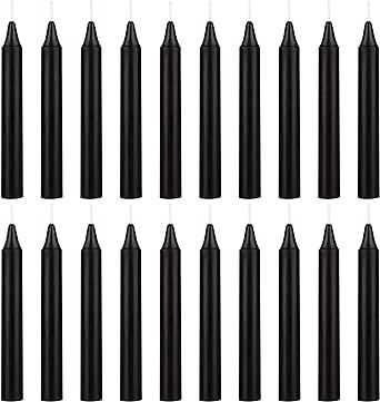 Mega Candles 20 pcs Unscented Black Exquisite Mini Taper Candle, 4 Inch Tall x 1/2 Inch Diameter,... | Amazon (US)