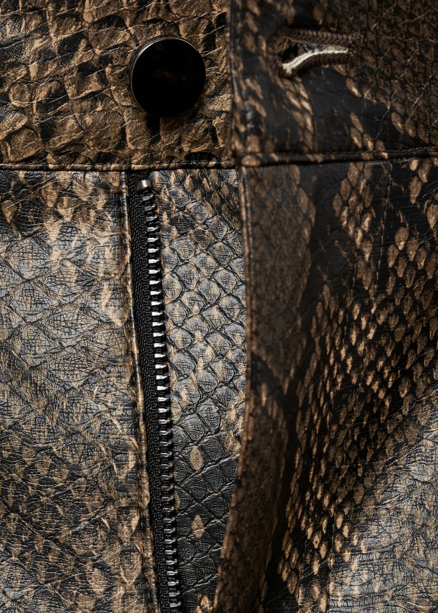 Straight snakeskin-effect trousers - Women | MANGO United Kingdom | MANGO (UK)
