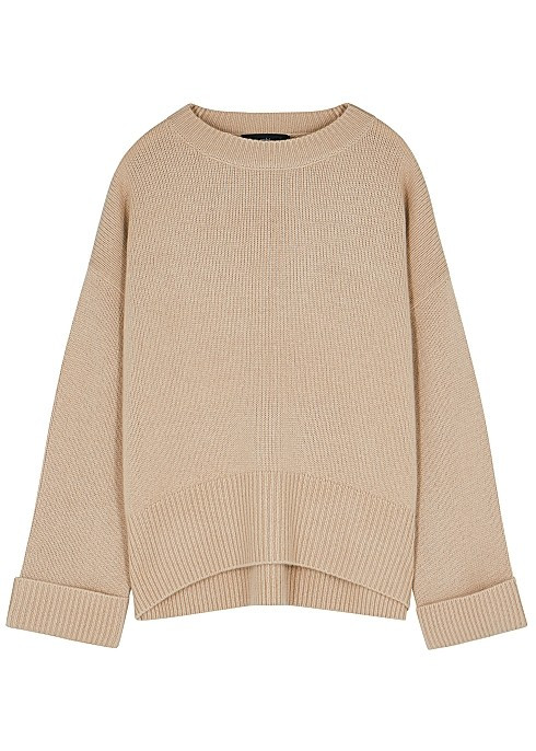 Knightsbridge sand cashmere jumper | Harvey Nichols (Global)