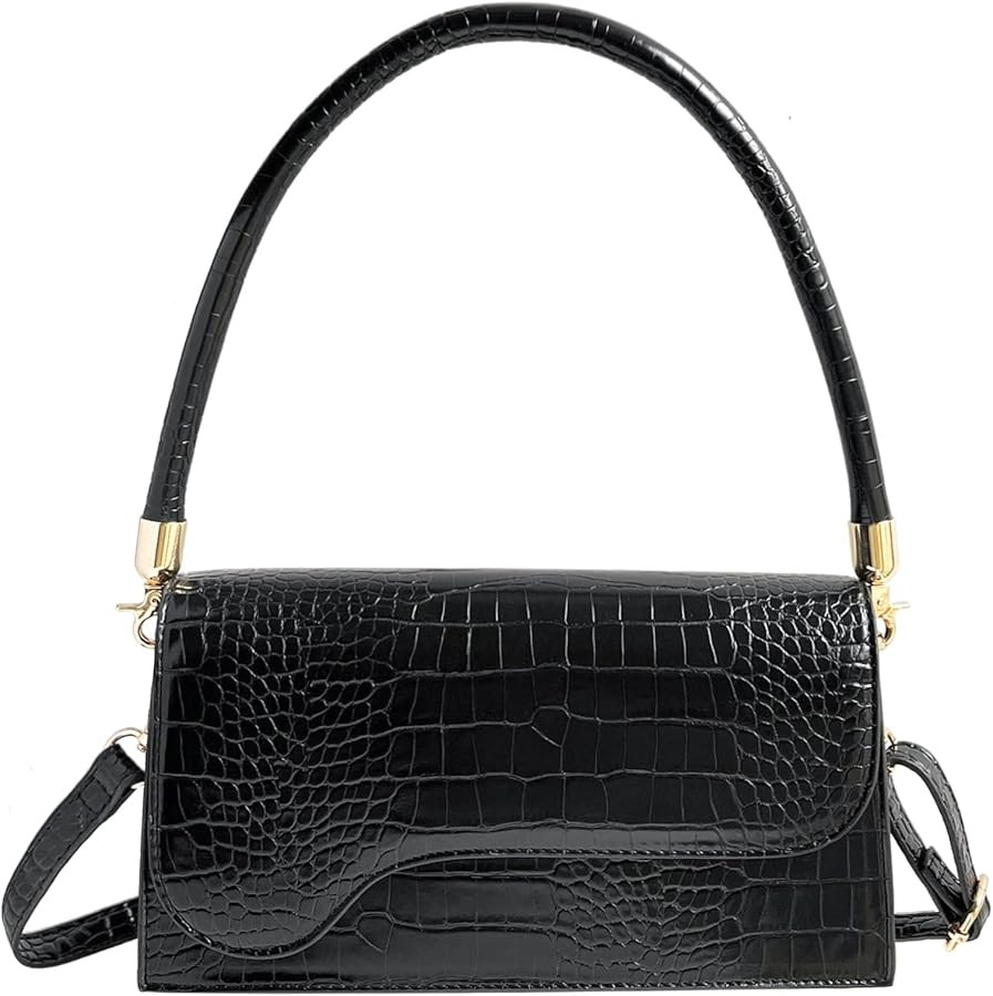 AMHDV Retro Classic Clutch Shoulder Bag Crocodile Pattern Small Crossbody Handbag for Women | Amazon (US)