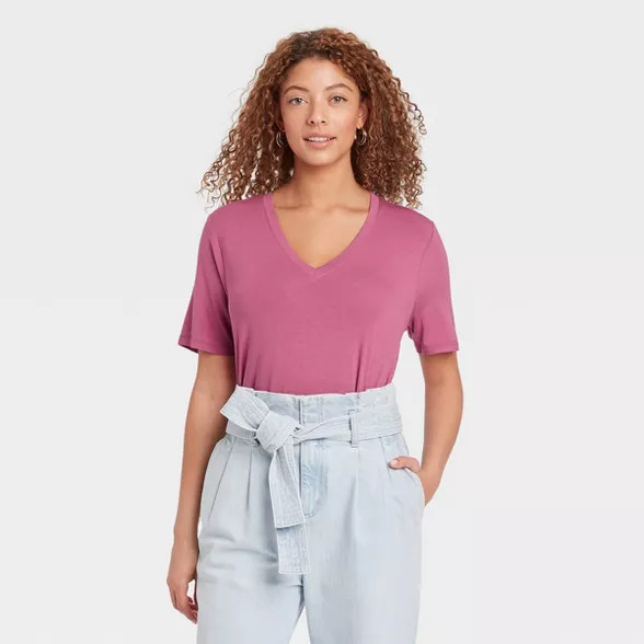 Women's Short Sleeve V-Neck T-Shirt - A New Day™ | Target