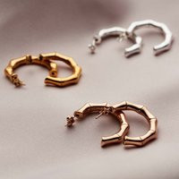 Bamboo Hoop Earrings | Etsy (US)