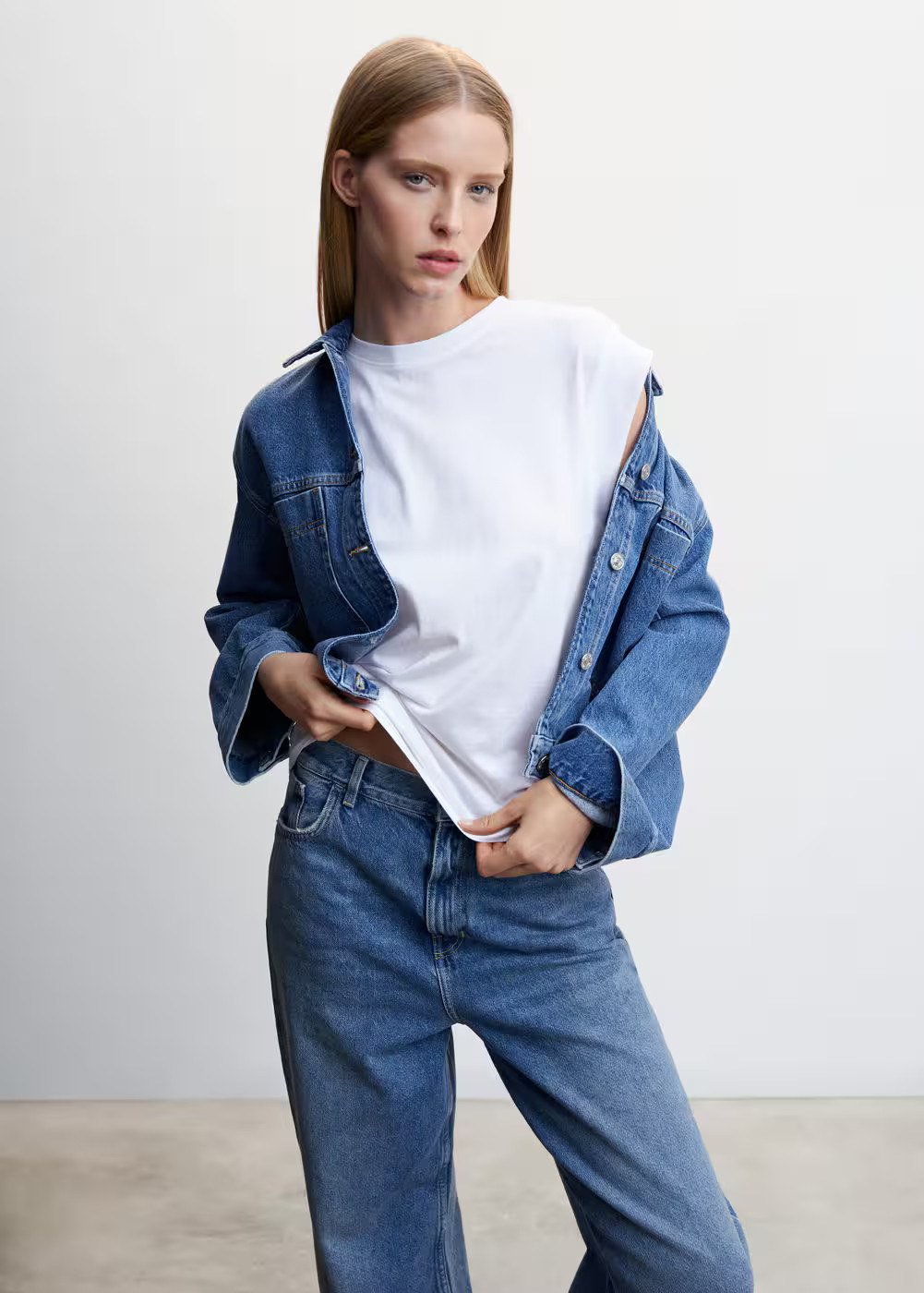 Rounded neck cotton t-shirt | MANGO (US)