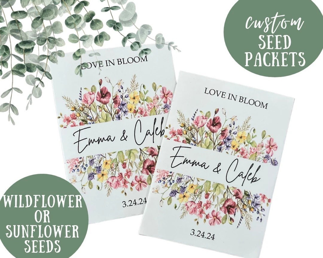 These personalized seed packet favors are a meaningful way to thank guests while sharing a little love that grows. Filled with real wildflower or sunflower seeds and printed on sturdy cardstock with the couple’s names and wedding date, each packet becomes a sweet keepsake that blooms long after the celebration. A thoughtful, eco-friendly favor that guests will truly enjoy planting. 🌻🌼 #LTKwedding #weddingfavors #seedpackets #wildflowerwedding #ecofriendlywedding #sunflowerseeds #gardeninspired #weddingdetails

#LTKSeasonal #LTKBump #LTKWedding