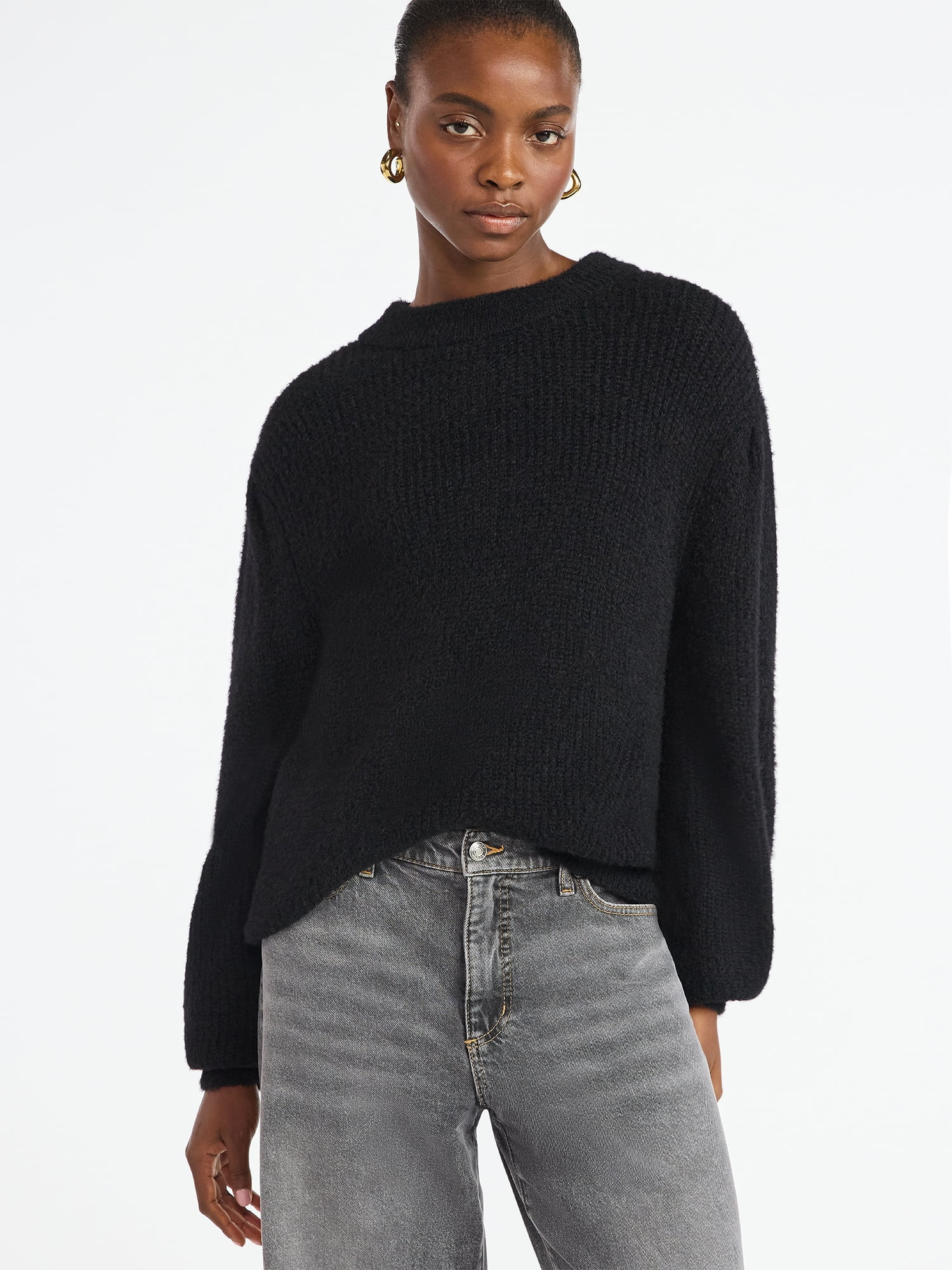 Scoop Women's and Women's Plus Oversized Sweater, Lightweight, Sizes XS-4X | Walmart (US)