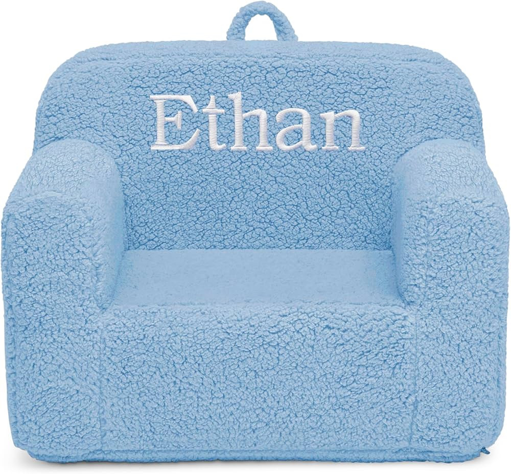 Delta Children Personalized Sherpa Cozee Chair, Powder Blue | Amazon (US)