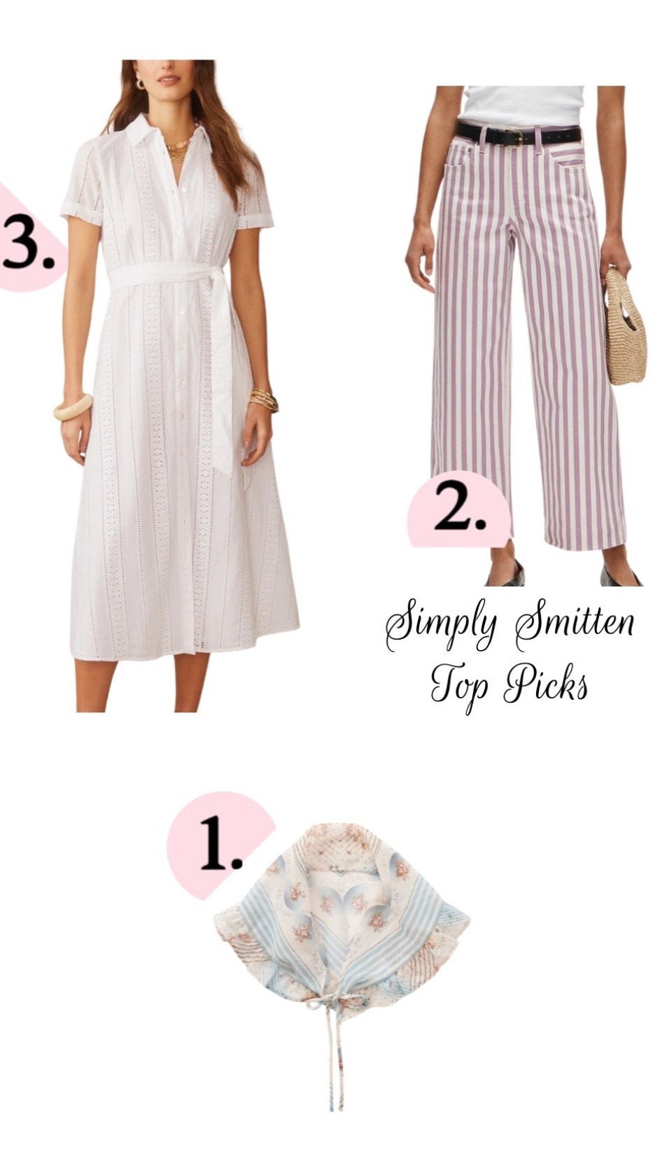 Spring outfit ideas. White shirtdress. Stripe pants. Floral headscarf 

#LTKOver40 #LTKTravel #LTKSaleAlert