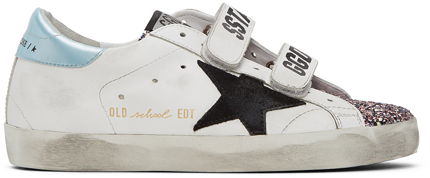 White Glitter Old School Sneakers | SSENSE