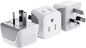 Australia, New Zealand, China Travel Adapter Plug by Ceptics with Dual USA Input - Type I (3 Pack... | Amazon (US)