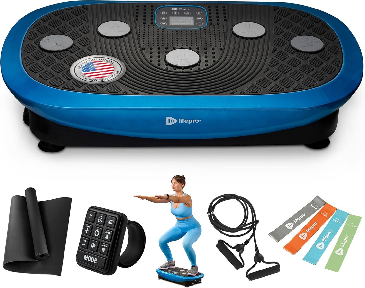 LifePro - Rumblex Plus 4D Vibration Plate Machine for Full Body Workout and Recovery - Blue | Best Buy U.S.