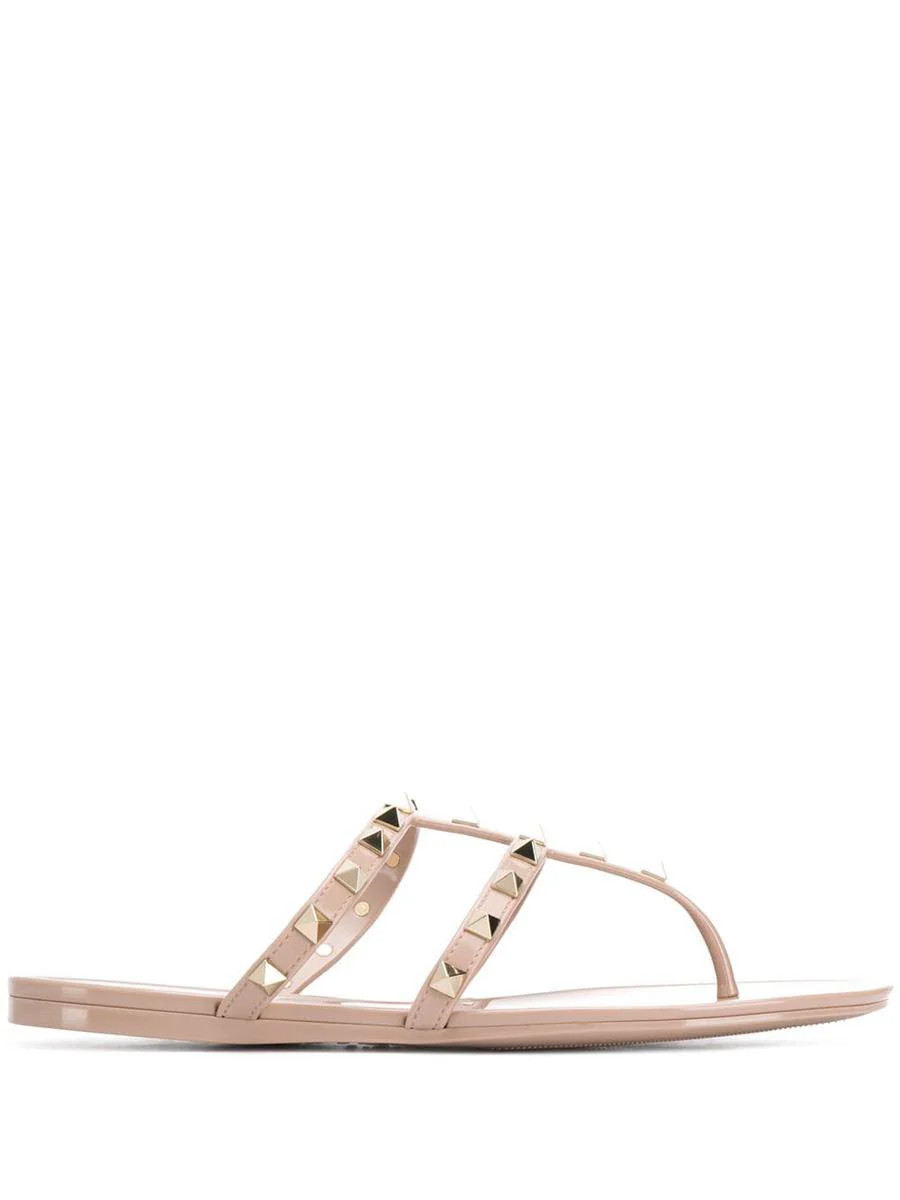 Valentino Garavani Rockstud Rubber Thong Sandals | Baltini