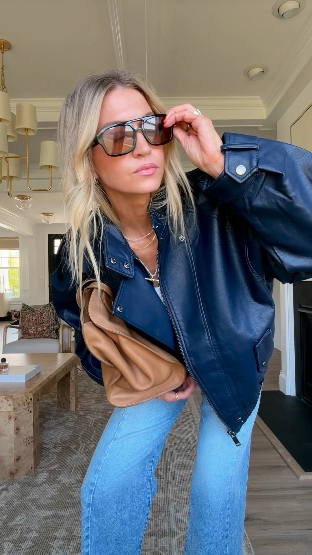 My Picky Girl faux leather bomber is on sale + and extra 20% off with code: AFLTK. Makes it just over $100! 

Size up it runs small, in wearing a Med

My jeans are back in stock too- run TTS 
 #abercrombie

#LTKootd #LTKgrwm #LTKSaleAlert