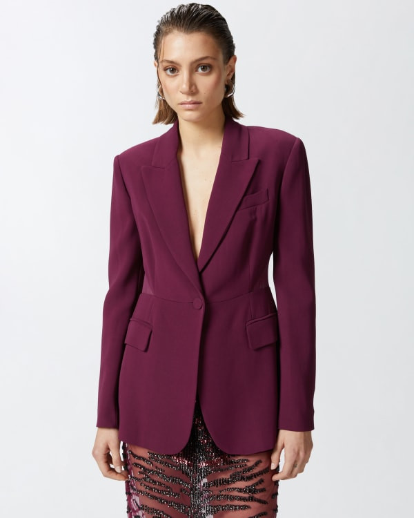 Blazer with transparent insert on the back | PINKO (Global)