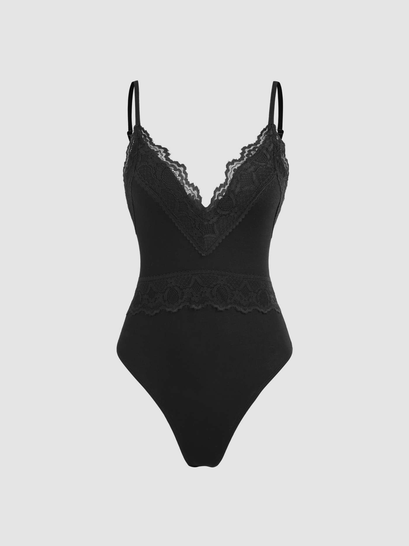 Lace Trim V-neck Bodysuit | Cider