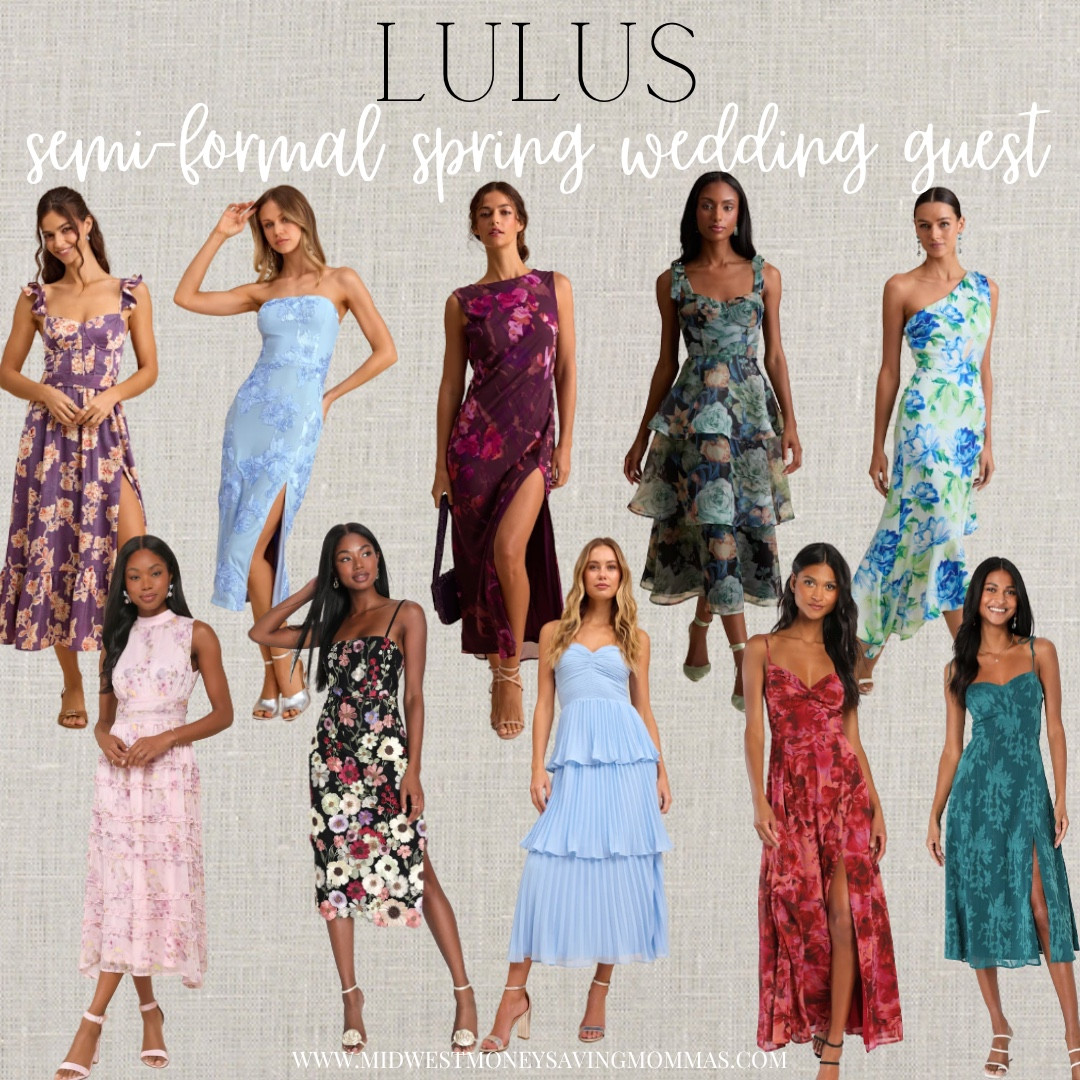 Semi-formal spring wedding guest dresses 

Lulus wedding shop wedding guest outfit midi dress floral dress  spring outfit  spring dresss

#LTKWedding #LTKootd #LTKgrwm